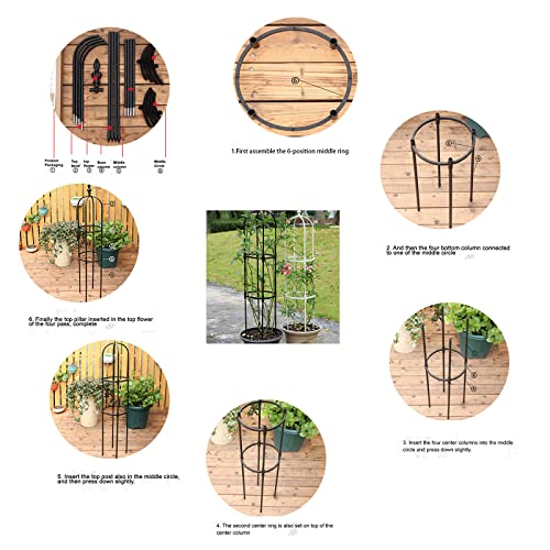 3ft Tall Metal Garden Obelisk Plant Support Climbing Frame Q901