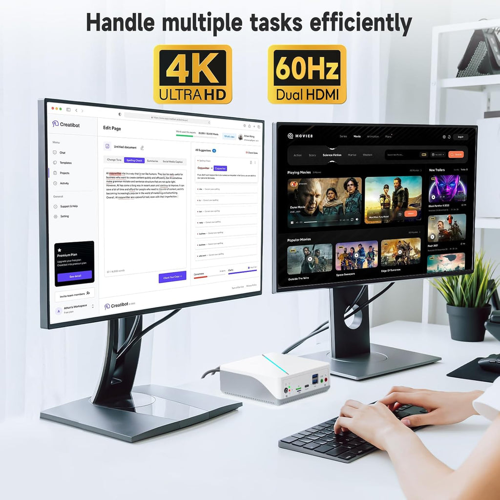 Mini Desktop Intel 12th Gen N100 16GB DDR5 RAM 500GB SSD F10661
