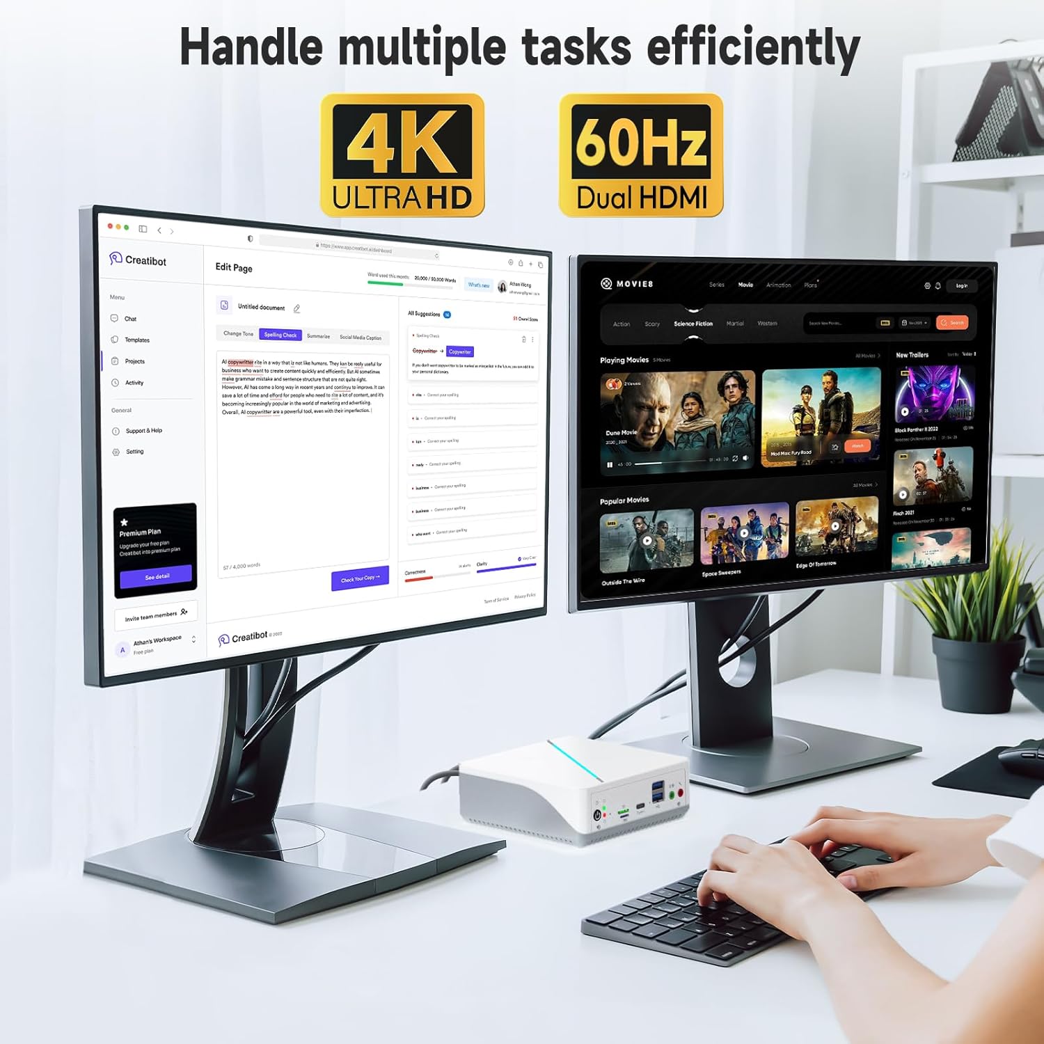 Mini Desktop Intel 12th Gen N100 16GB DDR5 RAM 500GB SSD F10661