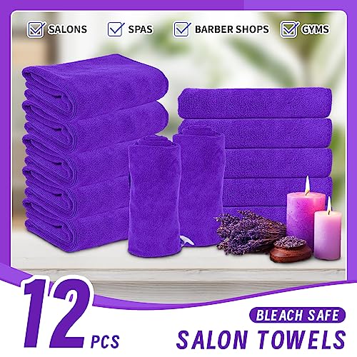 12 Pack Grey Microfiber Salon Towel 29.53 x 13.78 inch E6297