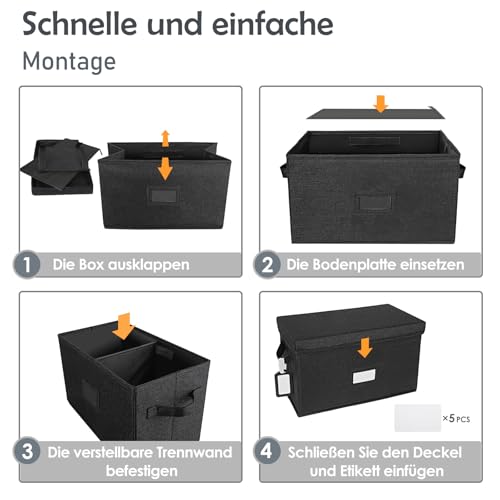 Grey Vinyl Record Storage Box with Lid X410