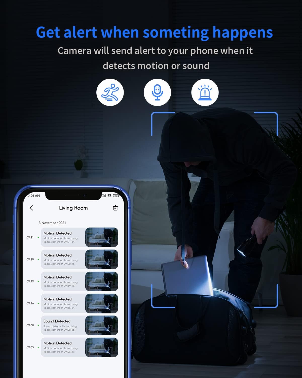 2 Pack 1080P FHD Wi-Fi Smart Home Security Camera with Night Vision Y463