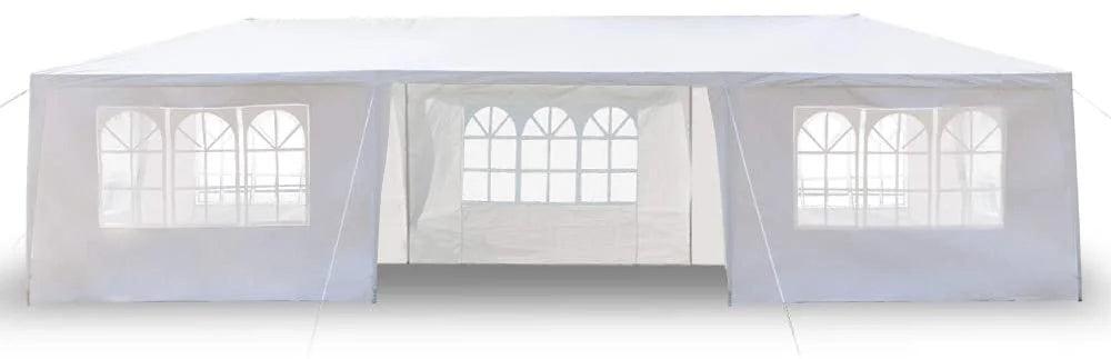 White 10'x30' Outdoor Canopy Tent with 7 Removable Walls A857942