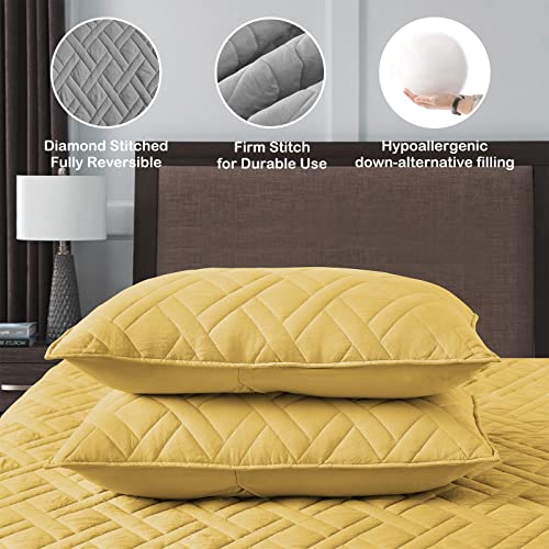 King Size Beige Microfiber Quilted Bedspread N63896