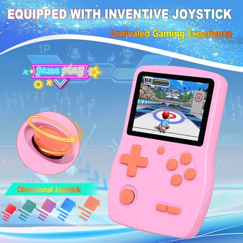 32 Bit Handheld Games with 139 Video Games 3.0 Inches IPS Screen Rechargeable Gaming Device (Blue) W133