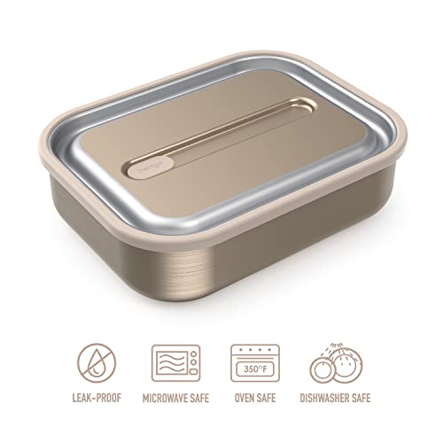 Leak-Proof Lunch Box, Microwave-Safe, Oven-Safe, Bento-Style Container with Removable Divider, Airtight Lid (Carbon Black) Z163