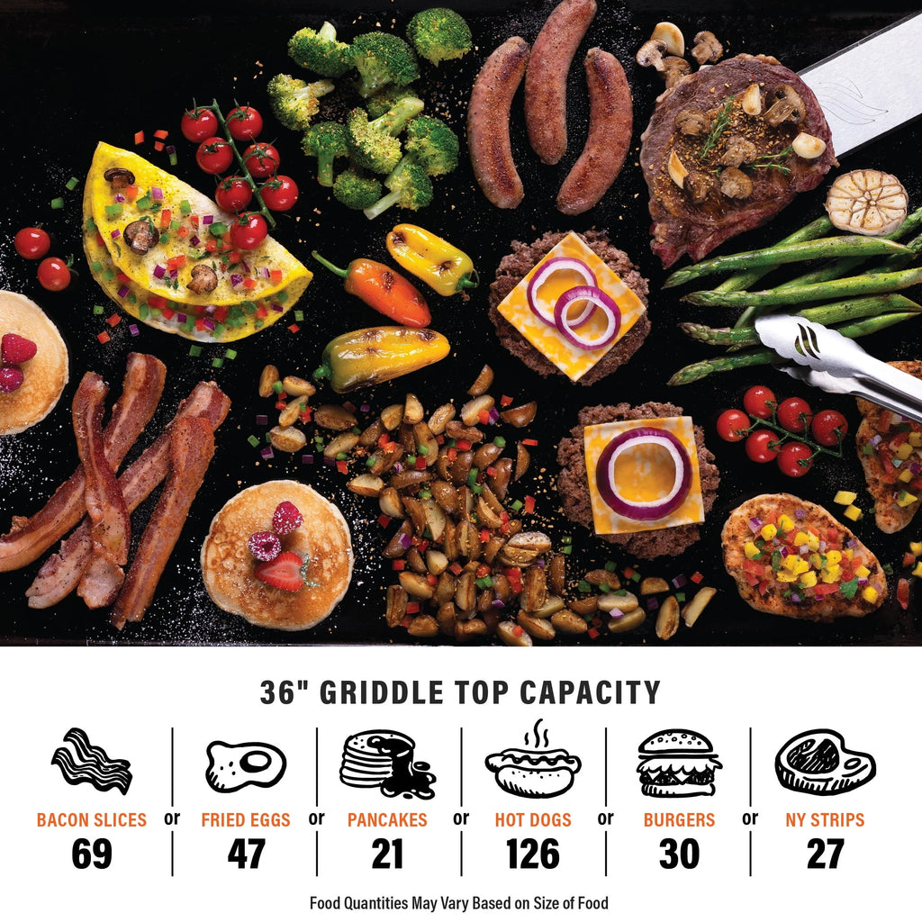 4-Burner 36 Propane Griddle with Stainless Steel Cabinet and Hood Z491