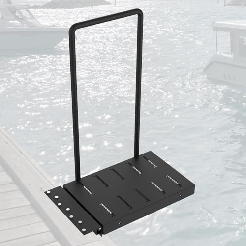 Black Metal Dock Boarding Platform with Safety Handrail M42782