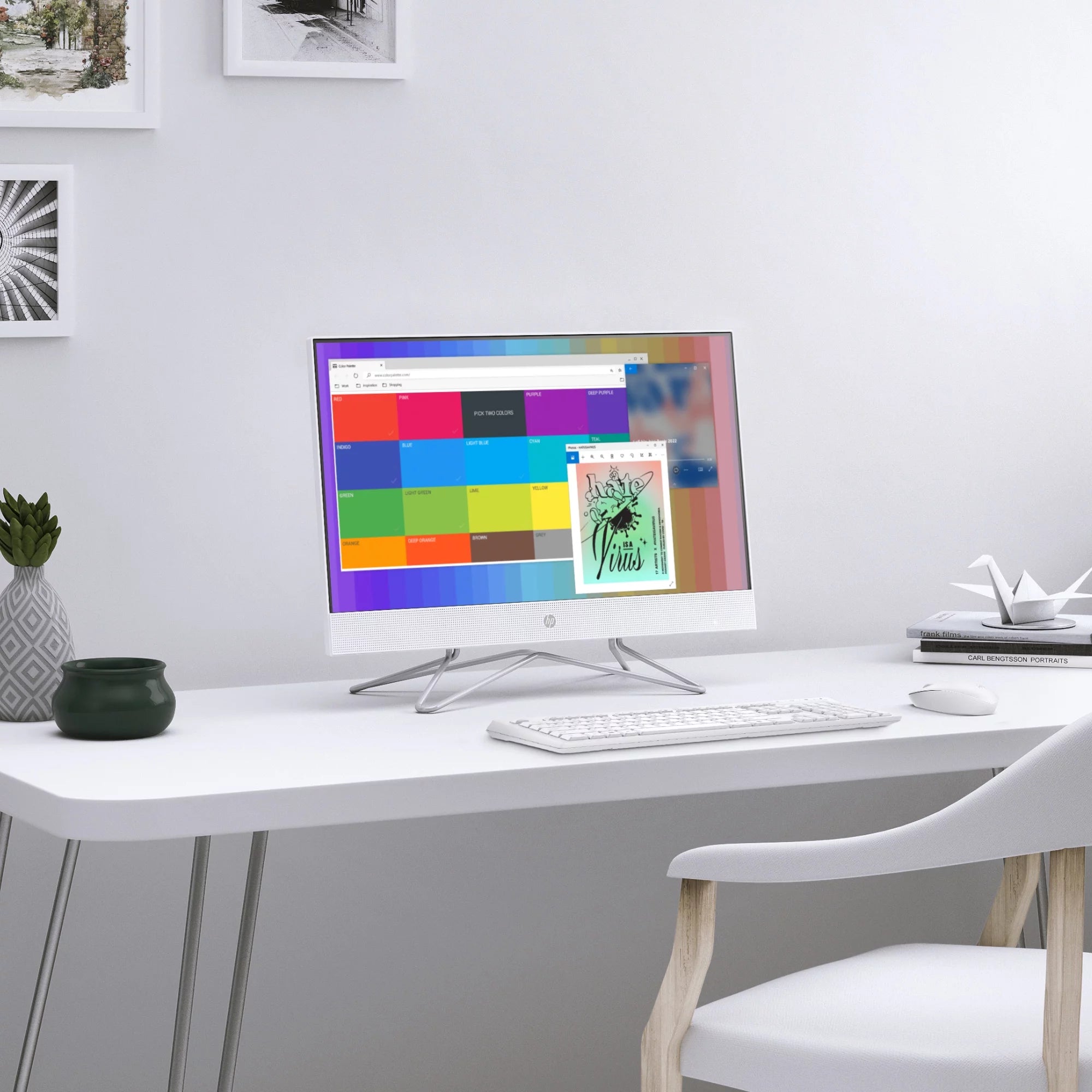 23.8" Touch FHD All-in-One PC, Intel Core i3-1115G4, 8GB SDRAM, 256GB SSD, Snow White, Windows 11 Home A689