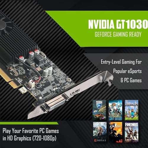 Gaming Desktop PC, Intel i5 4th Gen, GT 1030 2GB DDR5, 8GB RAM, 1TB SSD + 4TB HDD, 24 Inch Curved Gaming Monitor, Windows 11 Pro A646