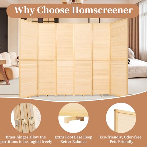 Hand-Made Bamboo 4 Panel Room Divider I6041