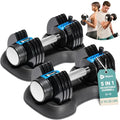 Adjustable Dumbbells Set - 5in1-15lb 25lb 43lb 55lb with Rack O905811