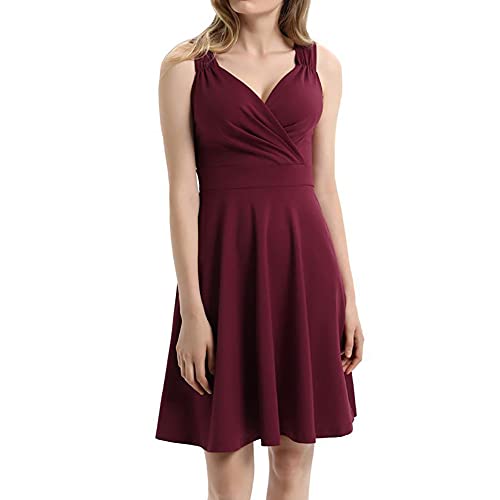 Vintage Sleeveless V-Neck Swing Dress J49289