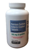 325 mg Ferrous Sulfate Enteric-Coated Dietary Supplement, 1000 Count U72781