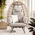 Black Wicker Egg Chair with Cushion D356