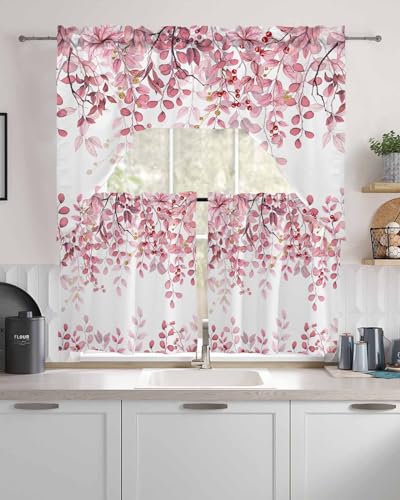 Turquoise Blue Eucalyptus Leaves Valance Curtains Rod Pocket 1 Panel 42x12 F727