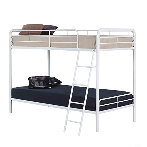 Twin Over Twin Metal Bunk Bed in Black E237