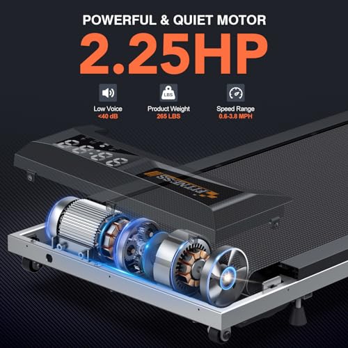 Under Desk Treadmill, 2 in 1 Portable Walking Jogging Running Machine with Remote Control, LED Display, 330lbs X975112