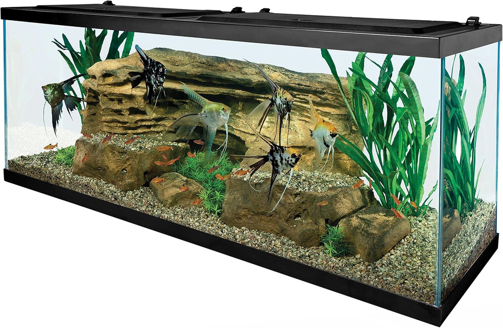 55 Gallon Aquarium Kit with Fish Tank, Fish Net, Fish Food, Filter, Heater and Water Conditioners M854509
