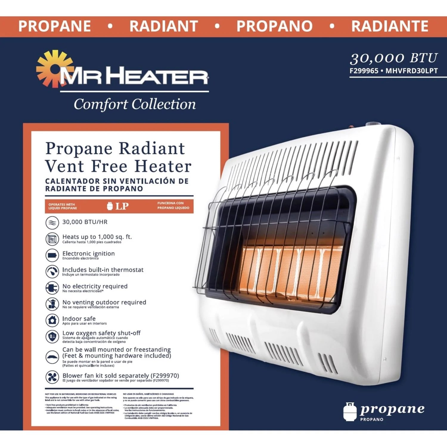 30000 Btu/h Radiant Propane Heater D3887
