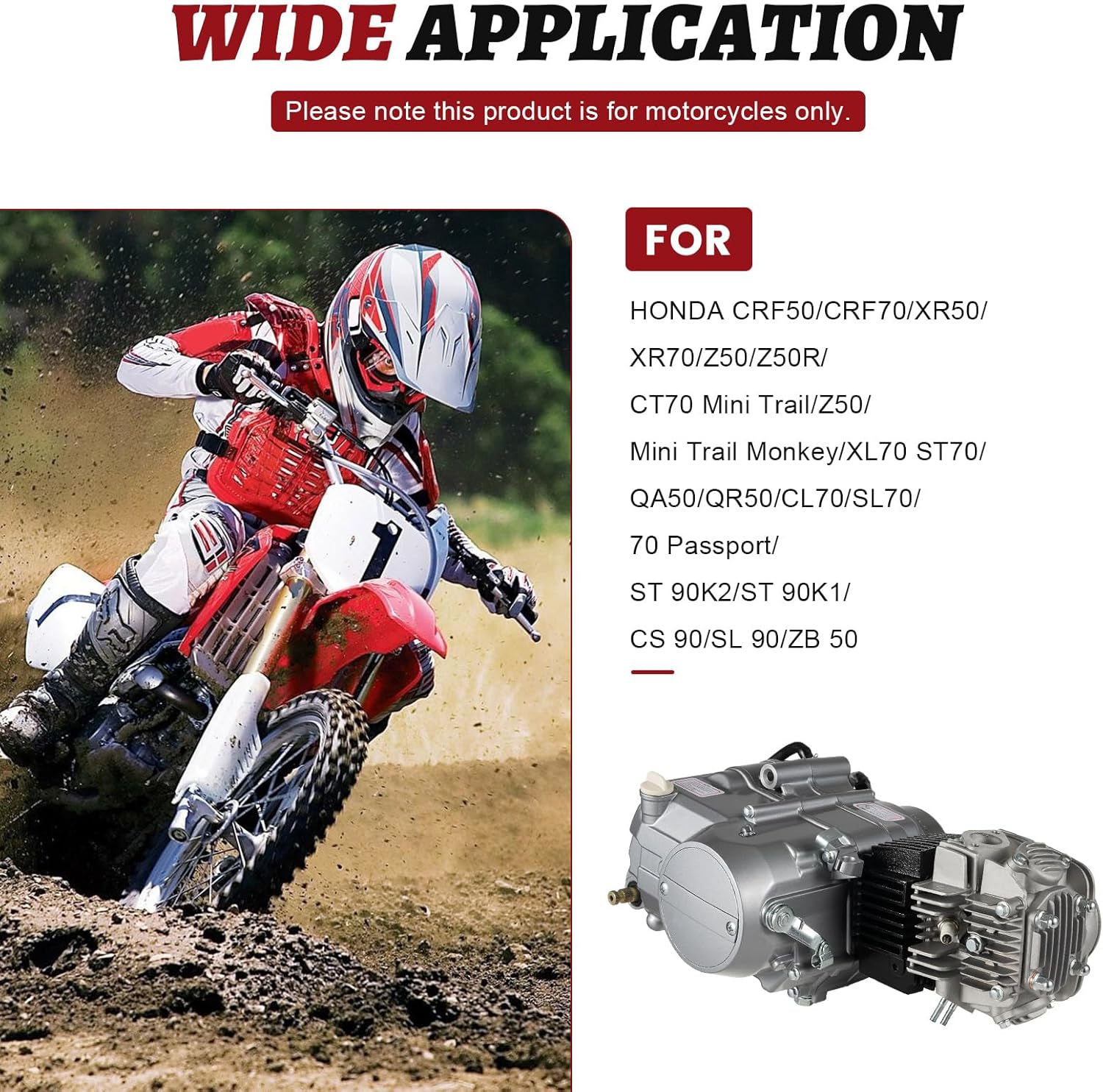 4-Stroke 125cc Manual Start Single Cylinder Manual Clutch Dirt Bike Engine Motor N620