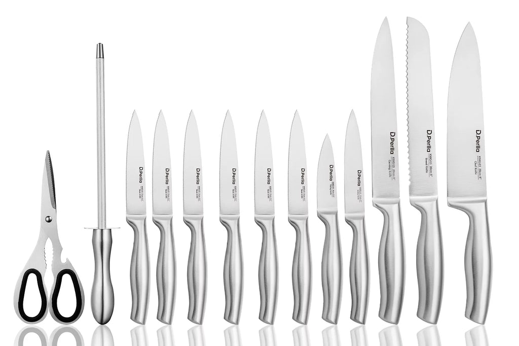 14 Piece High Carbon Stainless Steel Kitchen Knife Set with Acrylic Stand P588