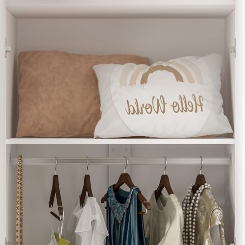 White 3 Door Armoire Wardrobe with Shelves O117