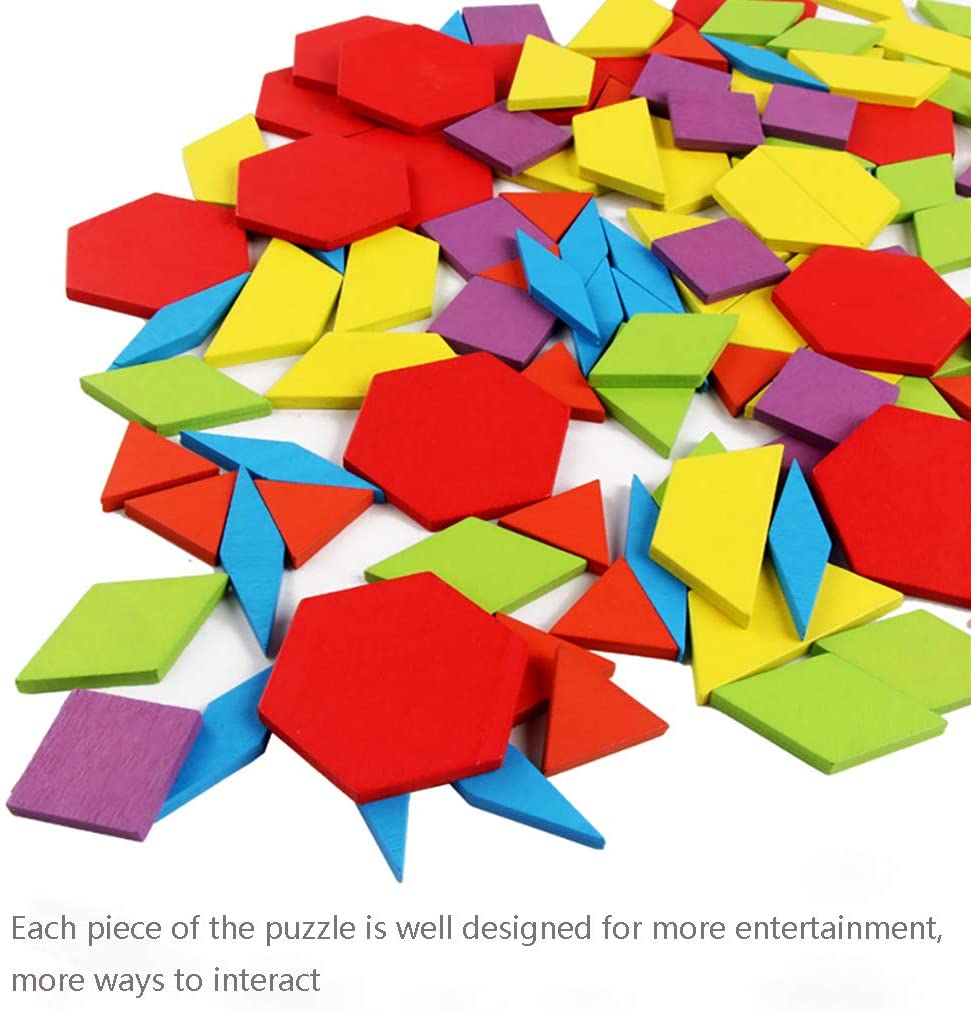 155 Pcs Wooden Geometric Shape Puzzle E68468
