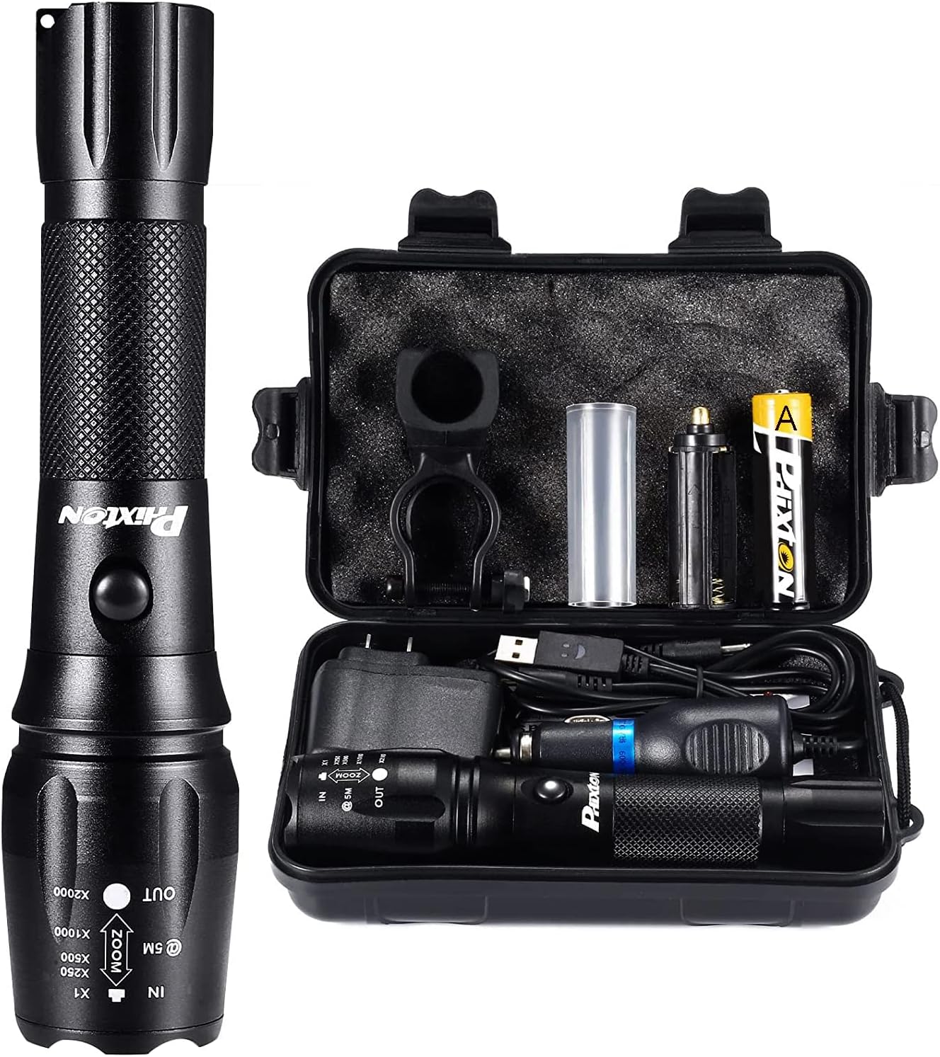 Rechargeable 5000 lumen LED Tactical Flashlight M956