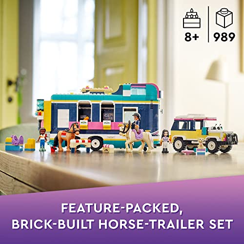 Horse Show Trailer with 2 Horses, SUV Car and Riding Accessories J34186