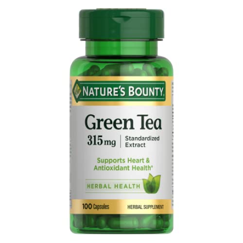 Green Tea Pills Herbal Supplement, 315mg, 100 Capsules G941022