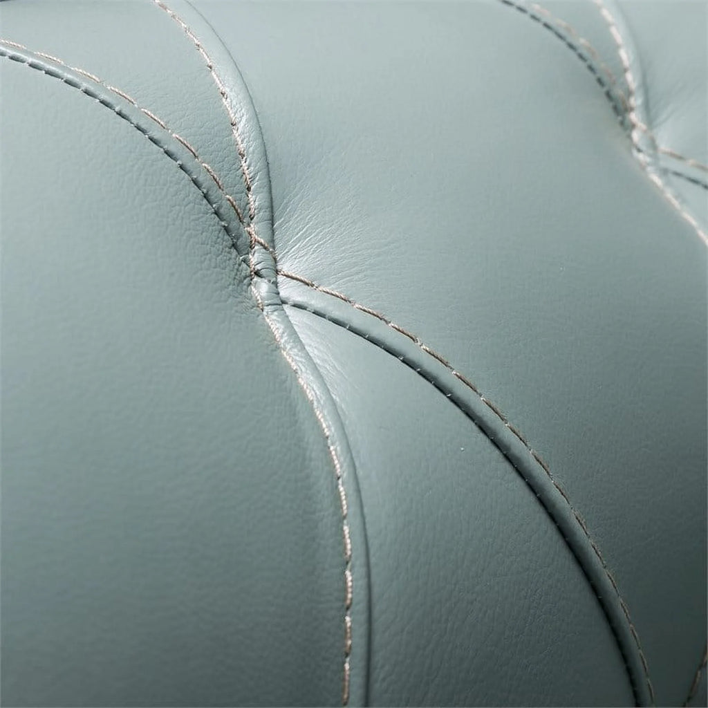 Spa Green Leather Tufted Back Sofa F193