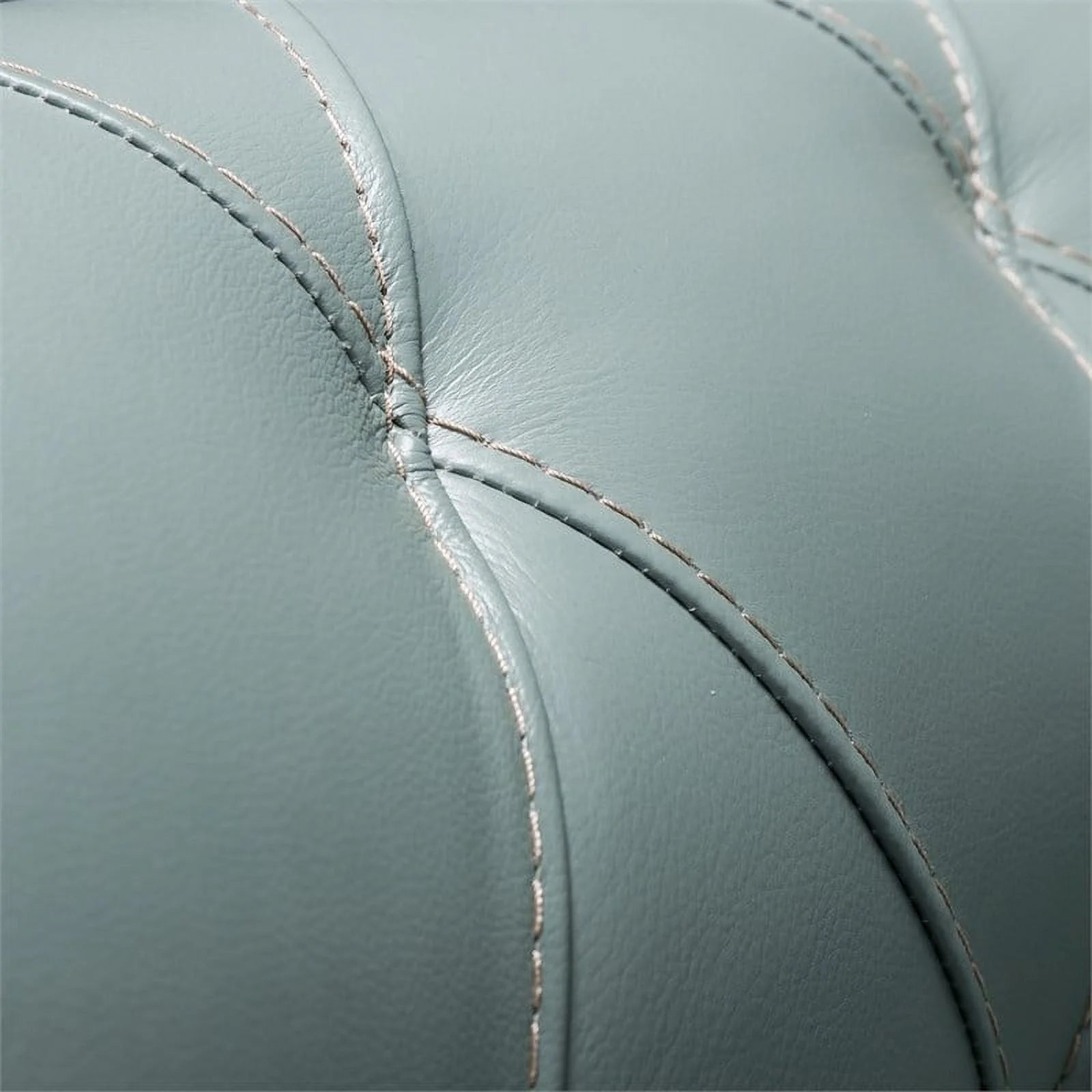 Spa Green Leather Tufted Back Sofa F193