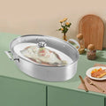 Stainless Steel Fish Steamer Pot with Glass Lid O29491