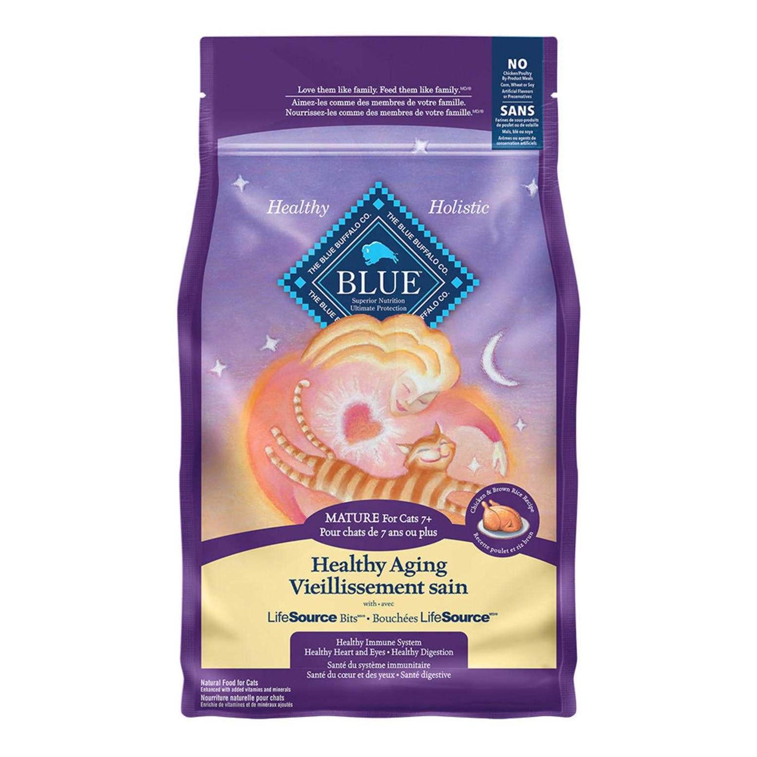 Blue Buffalo Healthy Aging Chicken & Rice Mature Dry Cat Food F2022