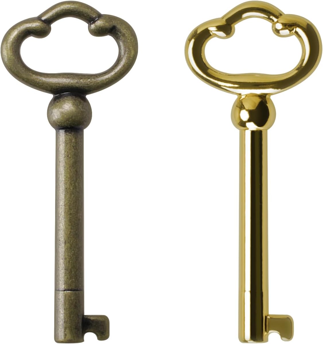 Antique Brass Plated Hollow Barrel Skeleton Key (2 Pack) D334