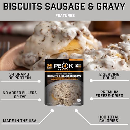 Freeze Dried Biscuits and Gravy Camping Food, 2 Serving Pouch N3052