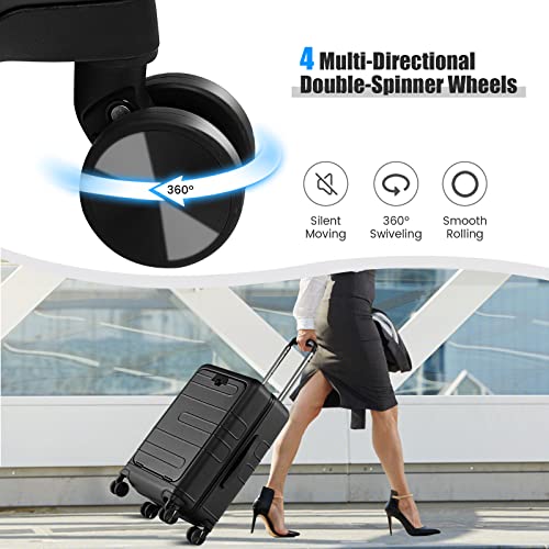 20 Inch PC Hardside Carry On Luggage with Front Pocket K2034