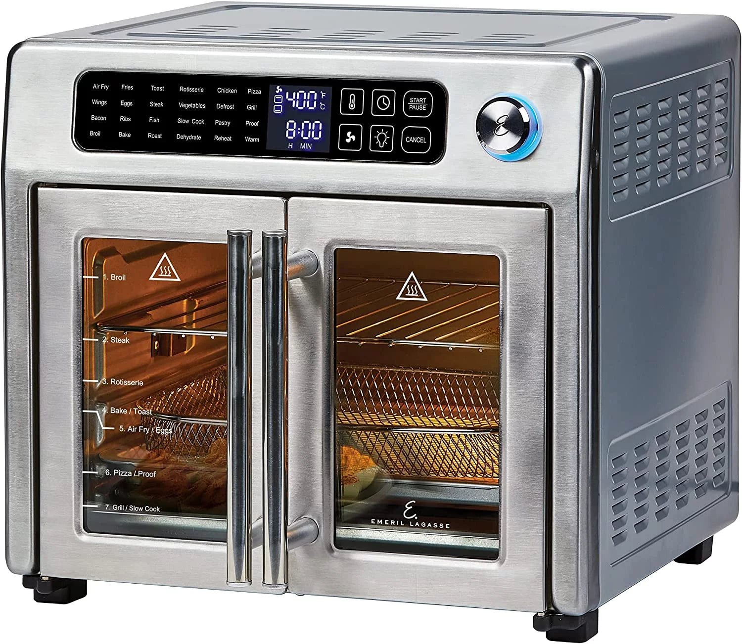 26 QT Extra Large Air Fryer Convection Toaster Oven with French Doors Stainless Steel C637