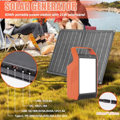 148Wh 300W Peak Portable Power Station with 40W Solar Panel and 110V AC Outlet F79414