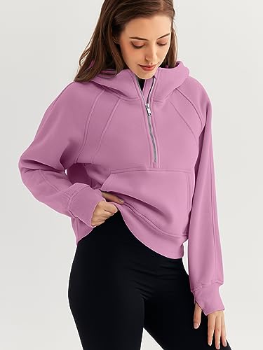 Cropped Fleece Half Zip Hoodie N897