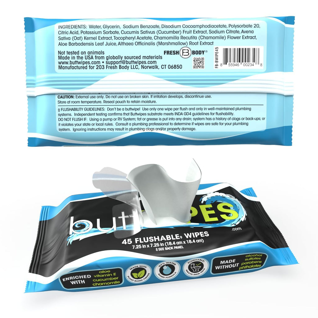 Flushable Wipes (1 Pack, 45 wipes) Q288572