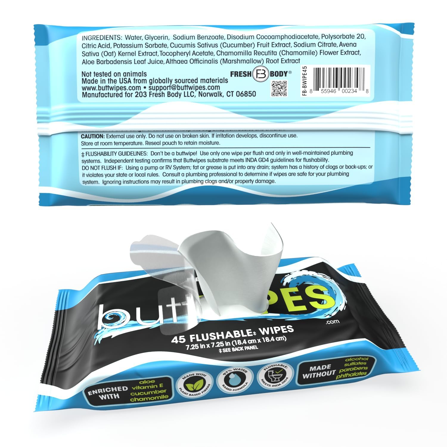 Flushable Wipes (1 Pack, 45 wipes) Q288572