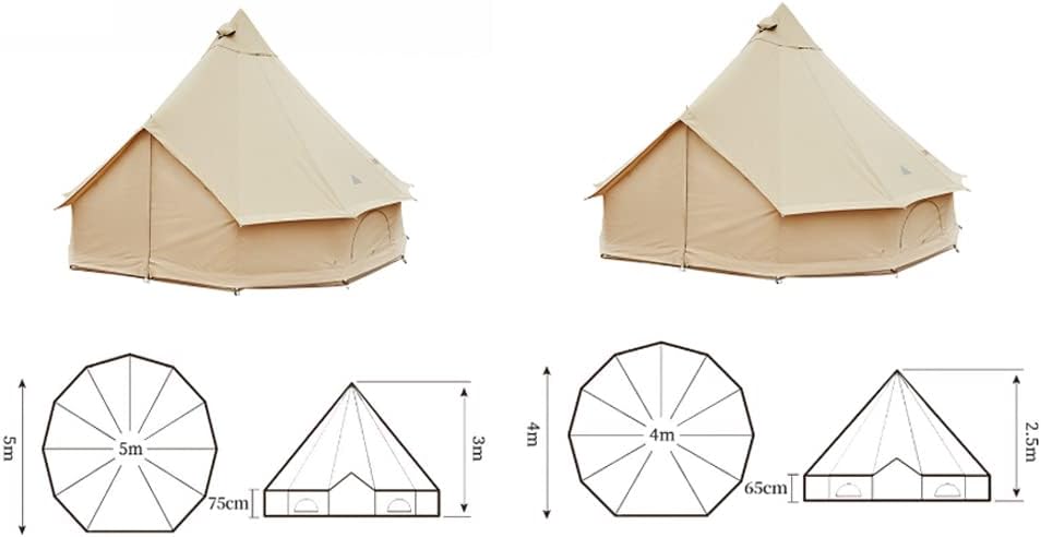 Canvas Bell Tent with Stove Jack, 4 Season Waterproof Tent X311888