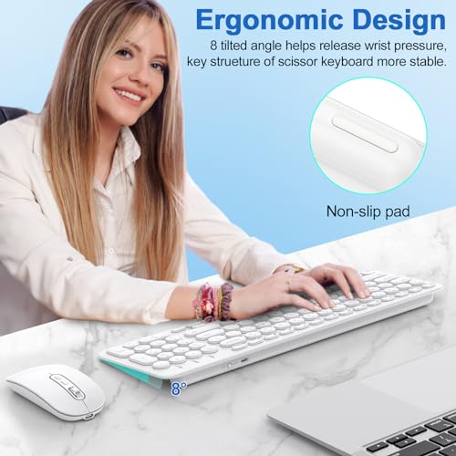 Black Rechargeable Dual-Mode Bluetooth 5.1 USB Wireless Keyboard and Mouse Combo N326329