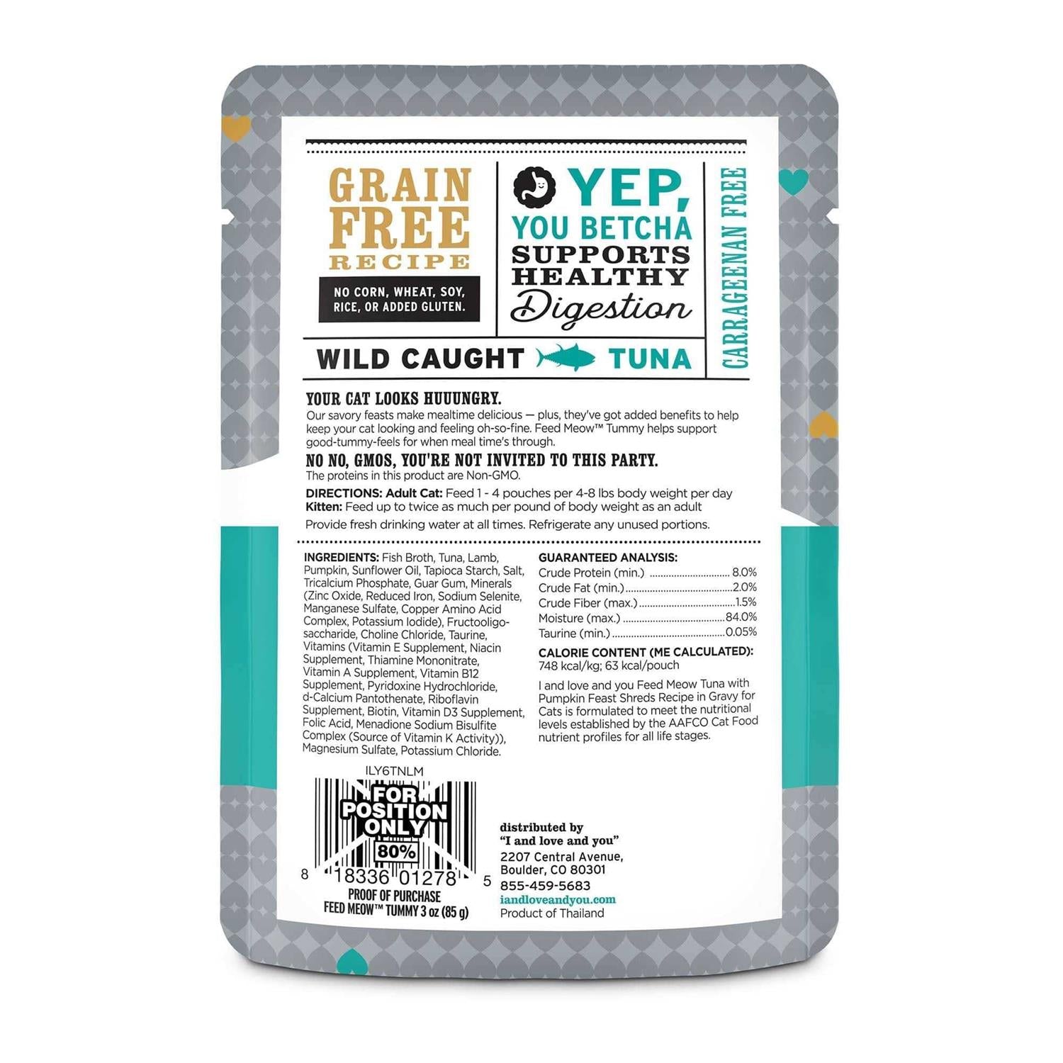 Tummy Formula Wet Cat Food with Tuna and Pumpkin O13198