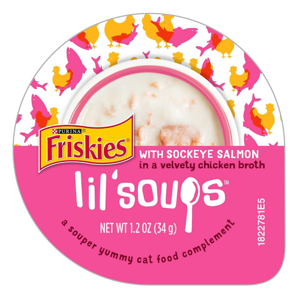 Lil' Soups with Sockeye Salmon in Chicken Broth Lickable Cat Food Topper, 1.2-oz cup, case of 8 T957830