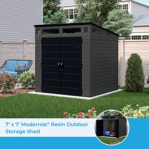 200 cu. ft. Peppercorn Resin Plastic Outdoor Storage Shed F876