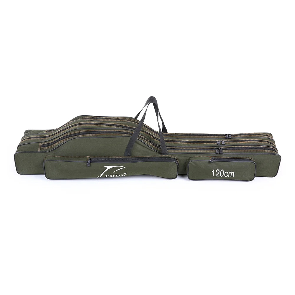 Portable Folding Fishing Rod Carrier Canvas Storage Bag Case H8085