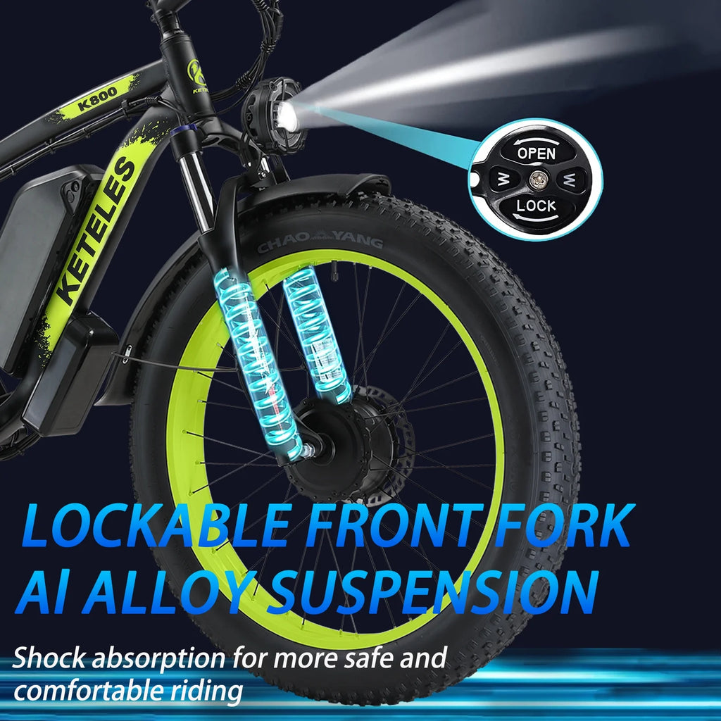 2000W 26" Fat Tire Dual Motor Electric Bike E2006